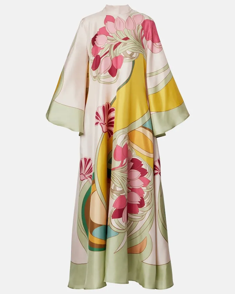 La DoubleJ Maxikleid Magnifico aus Seiden-Twill Weiß