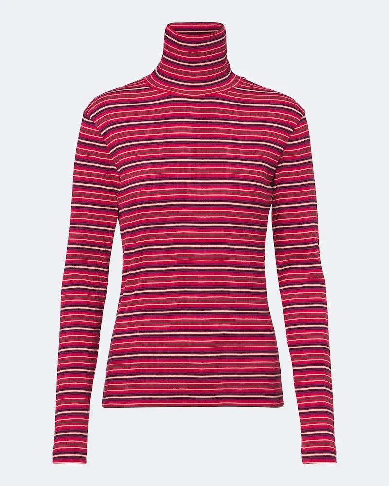 Dries van Noten Rollkragenpullover aus einem Baumwollgemisch Rot
