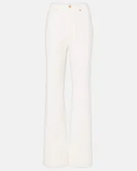 7 for all mankind Gerade High-Rise-Hose Tess aus Cord Weiss