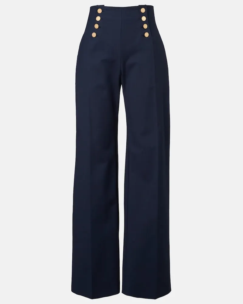 Carolina Herrera New York Hose Alba aus einem Baumwollgemisch Blau