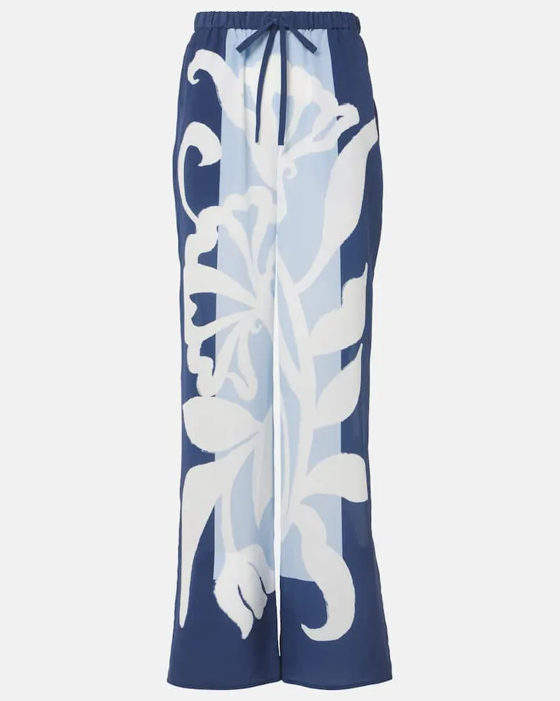 SIR Weite Hose Sorrento aus Seidensatin Blau