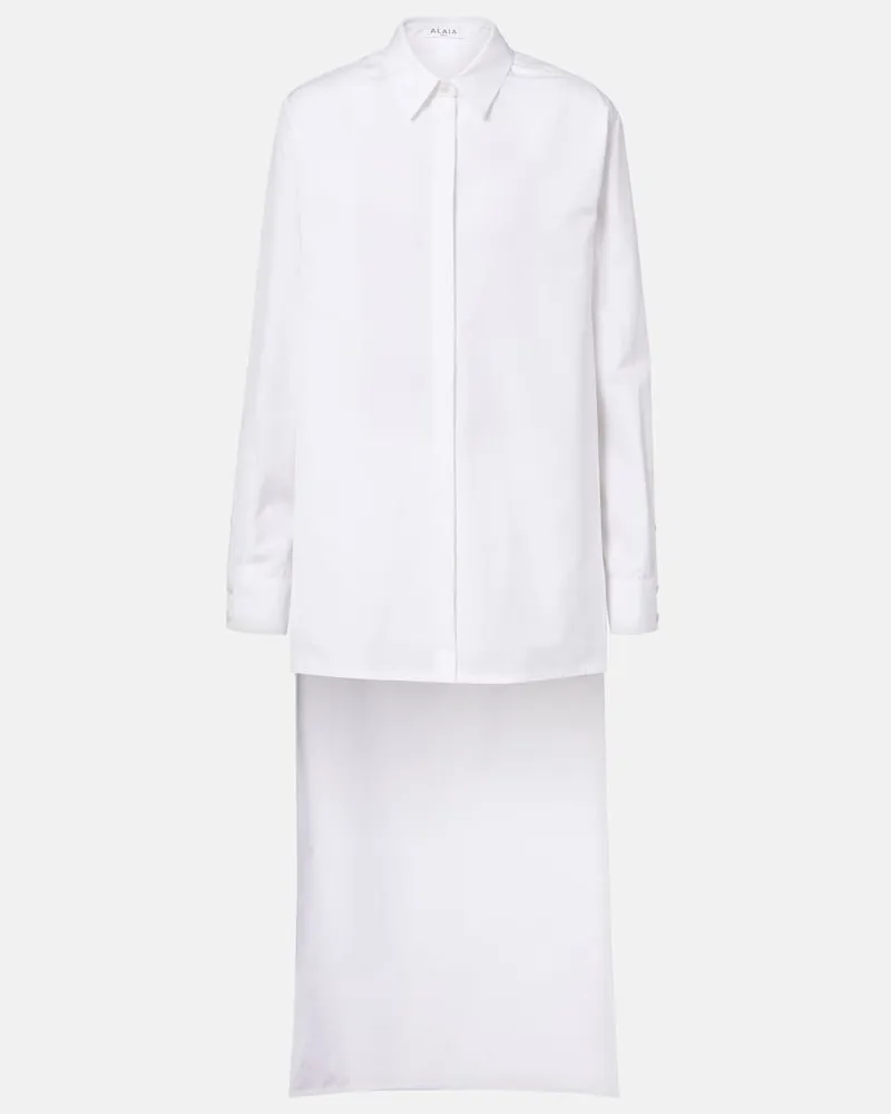 Alaïa Alaïa Asymmetrisches Hemd aus Baumwollpopeline Weiß