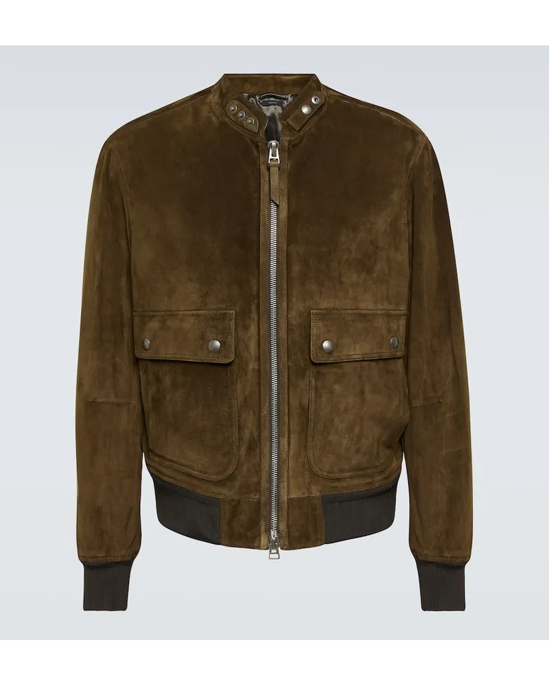 Tom Ford Bomberjacke aus Veloursleder Braun