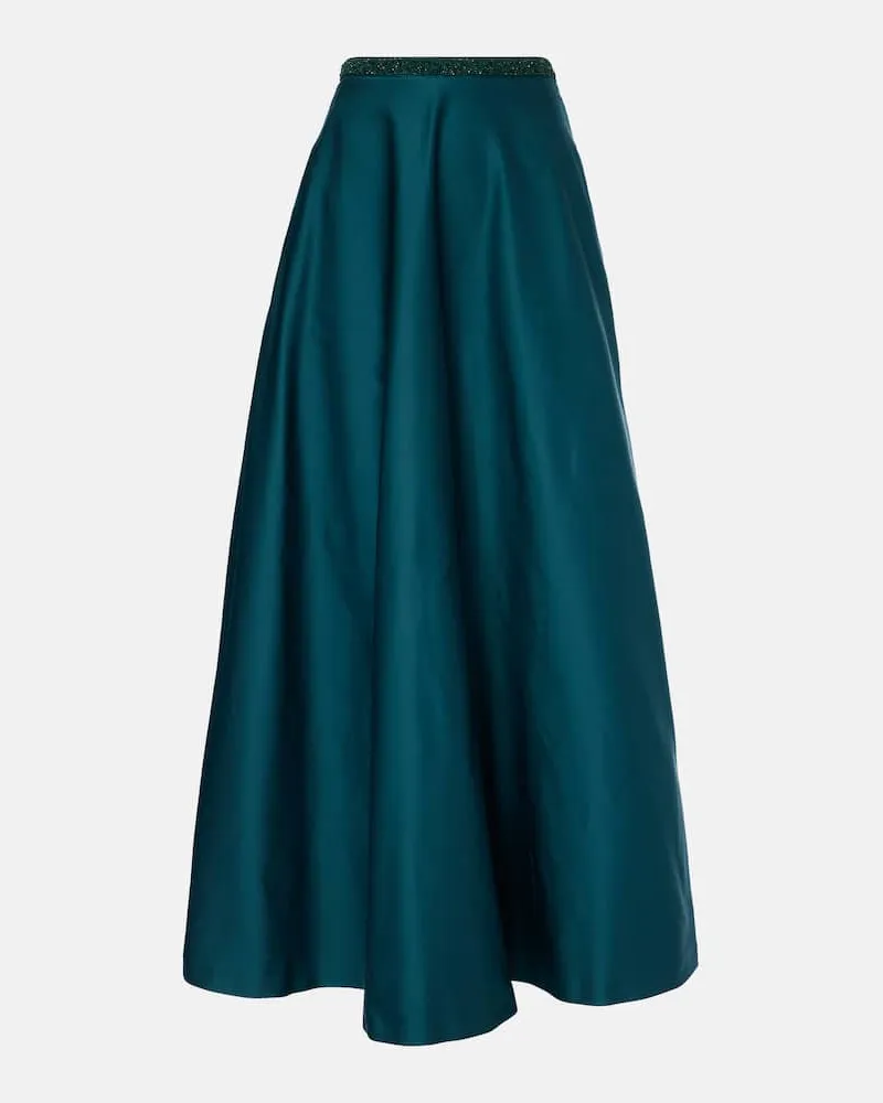 Max Mara Verzierter Maxirock Brasile Grün