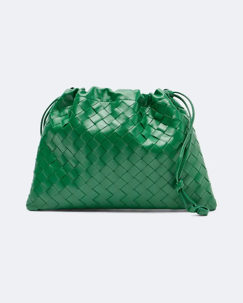 Bottega Veneta Clutch Intrecciato Medium aus Leder Grün