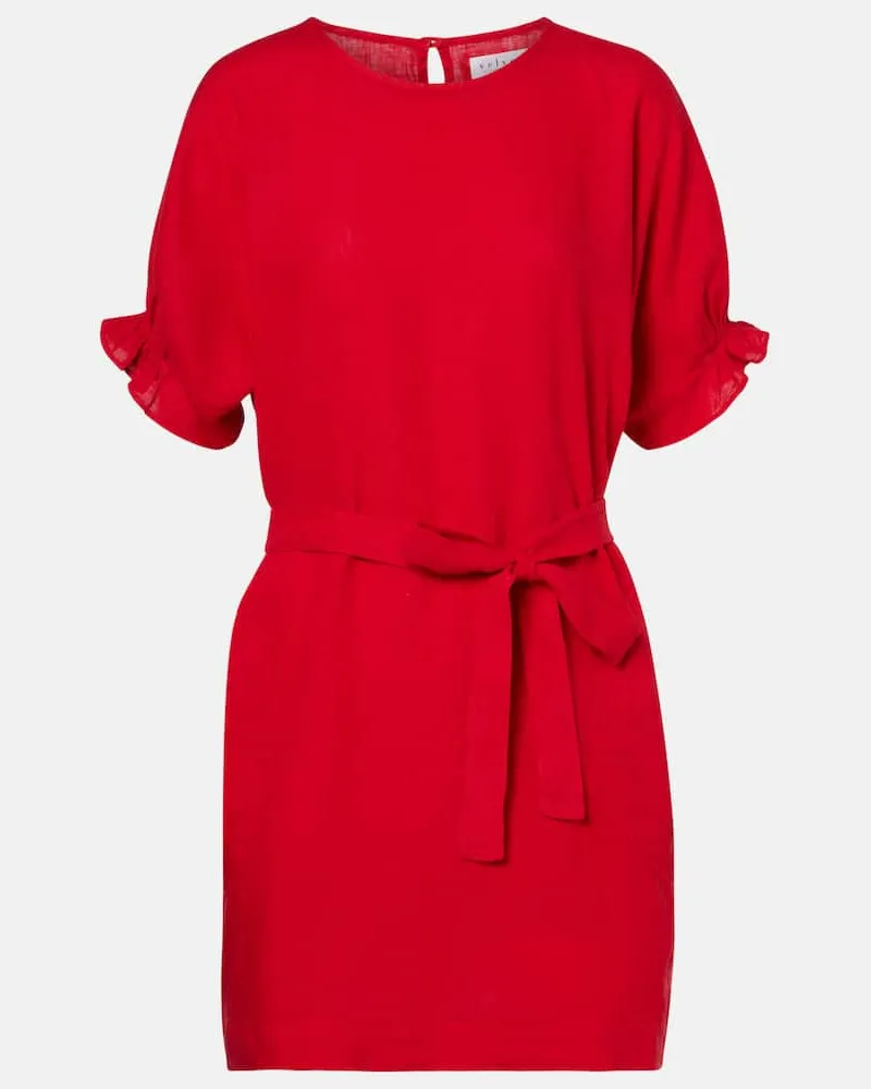 Velvet Minikleid Vivian aus Leinen Rot
