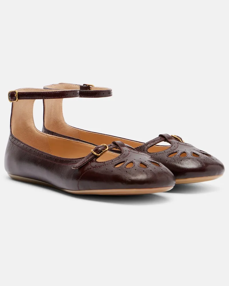 Chloé Chloé Ballerinas Misty aus Leder Burgunderrot