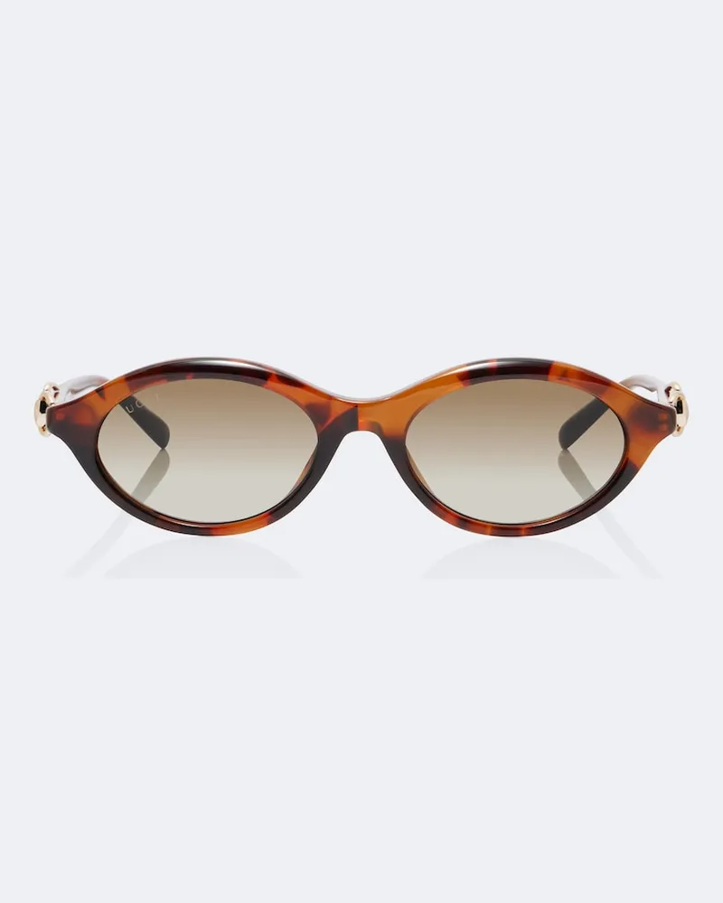 Gucci Runde Sonnenbrille Horsebit Braun