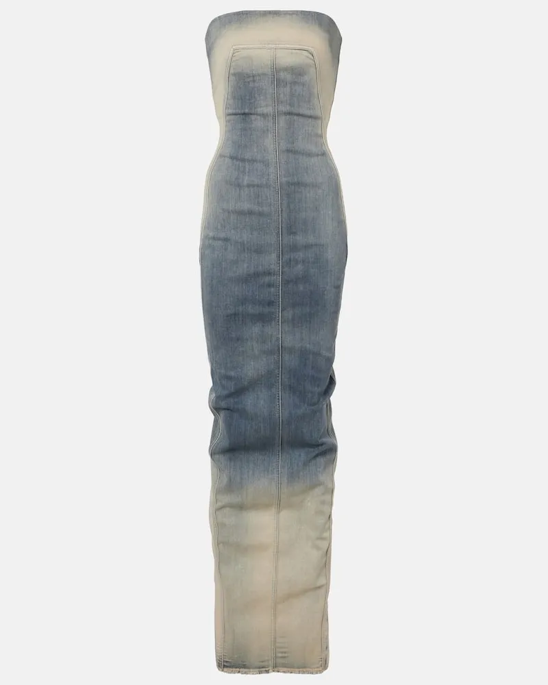 Rick Owens Bustier-Kleid aus Denim Beige