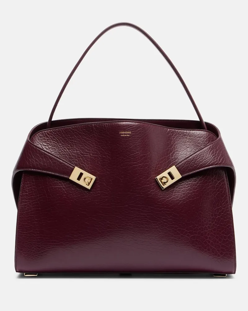 Ferragamo Tote Bag Hug Large aus Leder Burgund