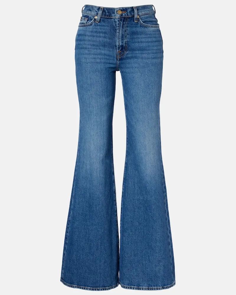 7 for all mankind Mid-Rise Flared Jeans Retro Flare Blau
