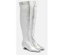 Overknee-Stiefel aus Metallic-Leder