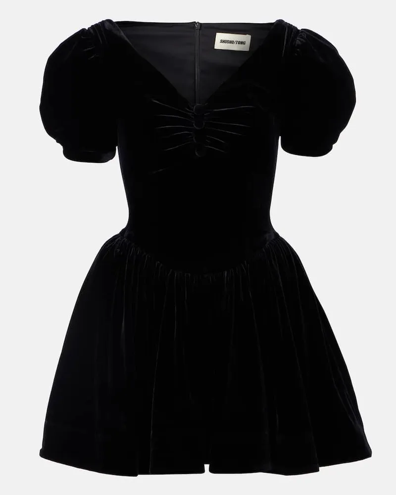 SHUSHU/TONG Minikleid aus Samt Schwarz