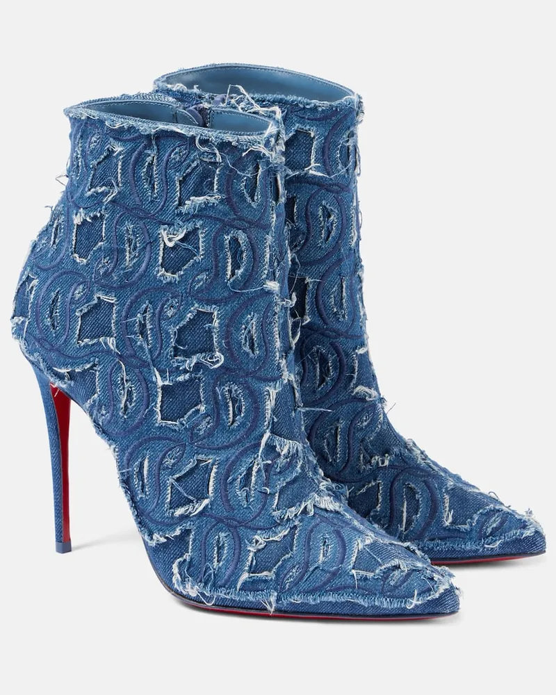 Christian Louboutin Ankle Boots So Kate 100 aus Denim Blau