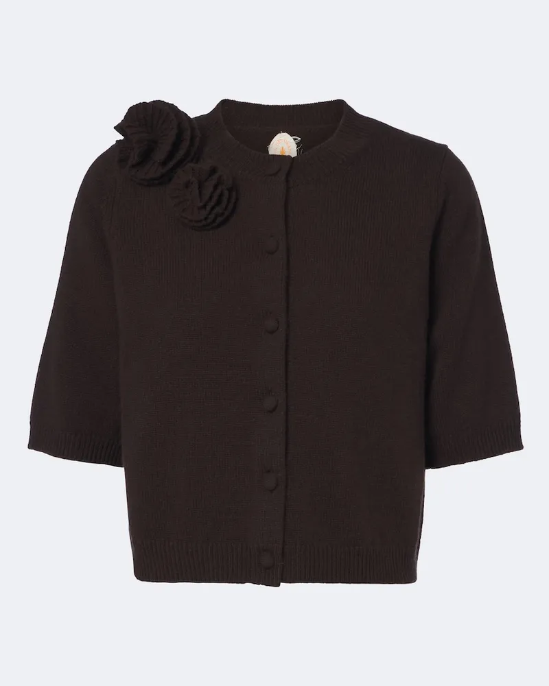 Jardin des Orangers Cardigan aus Wolle und Kaschmir Braun