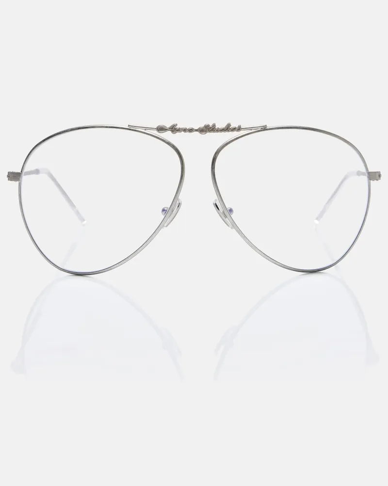Acne Studios Aviator-Brille Silber