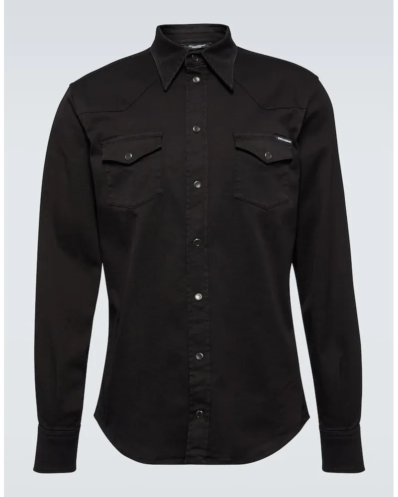 Dolce & Gabbana Hemd aus einem Baumwollgemisch Schwarz