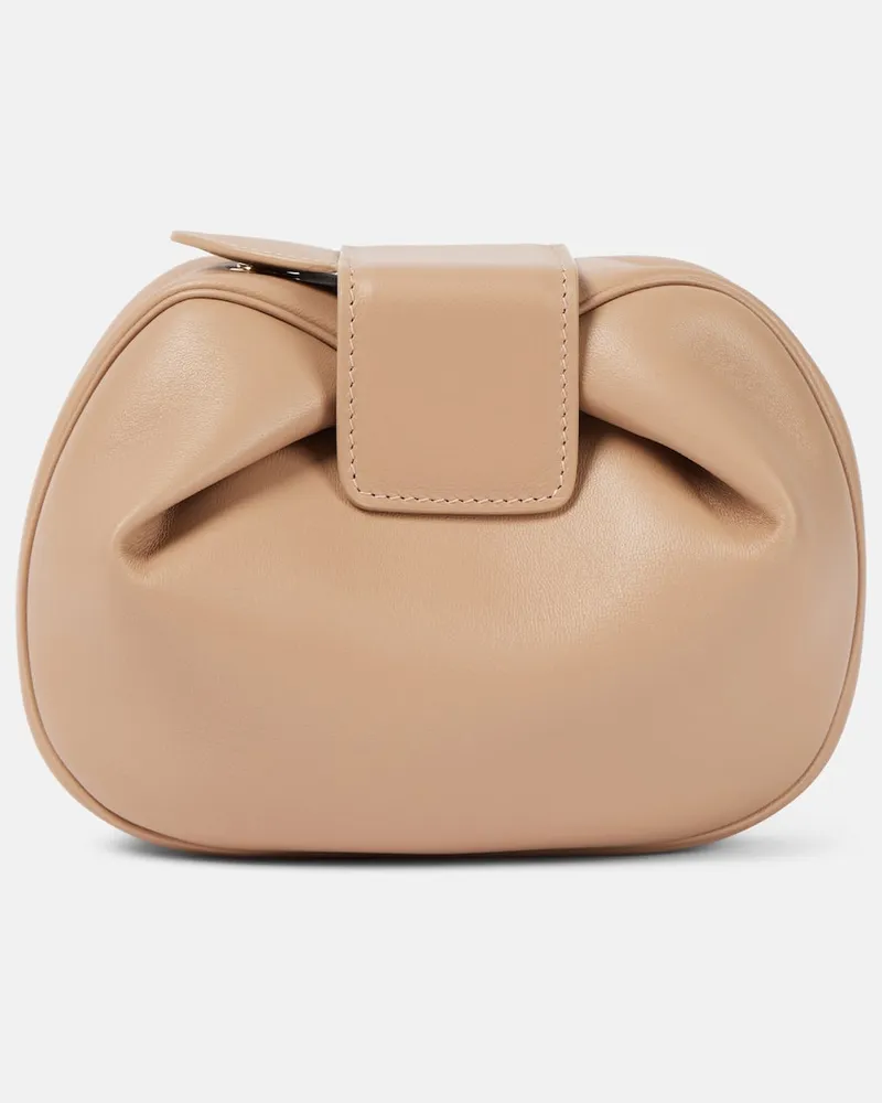 Gabriela Hearst Clutch Demi aus Leder Beige
