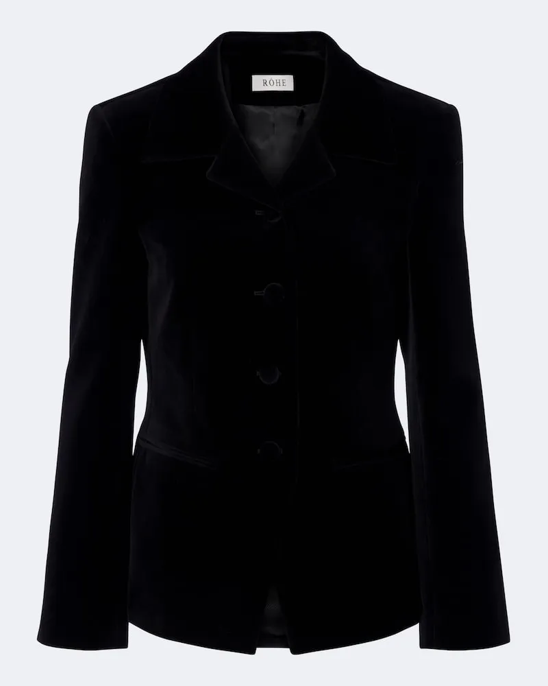 Róhe Róhe Blazer aus Baumwollsamt Schwarz