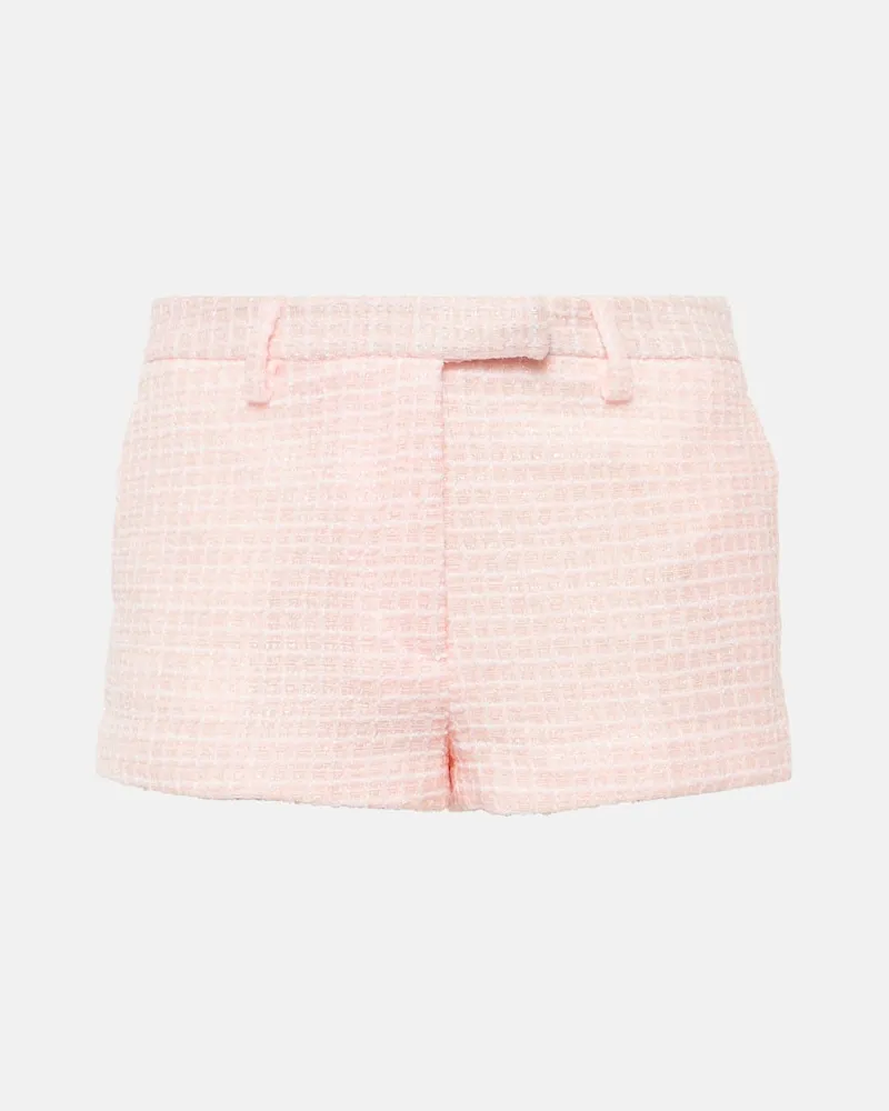 Alessandra Rich Shorts aus Tweed mit Pailletten Rosa