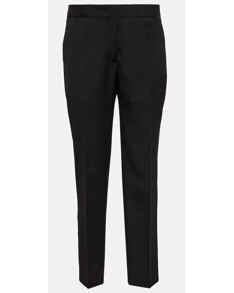 Jil Sander Gerade Hose aus Wolle Schwarz