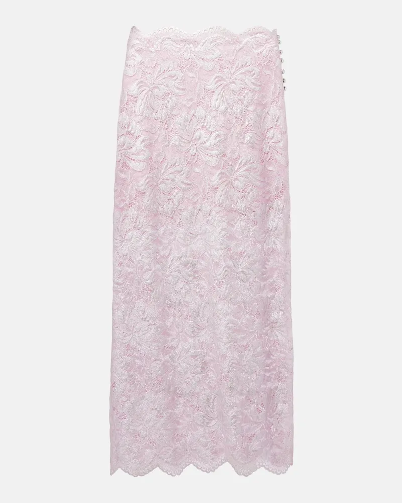 Paco Rabanne Midirock aus Spitze Pink