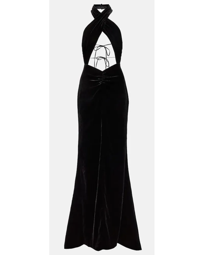 Alessandra Rich Robe aus einem Seidengemisch Schwarz