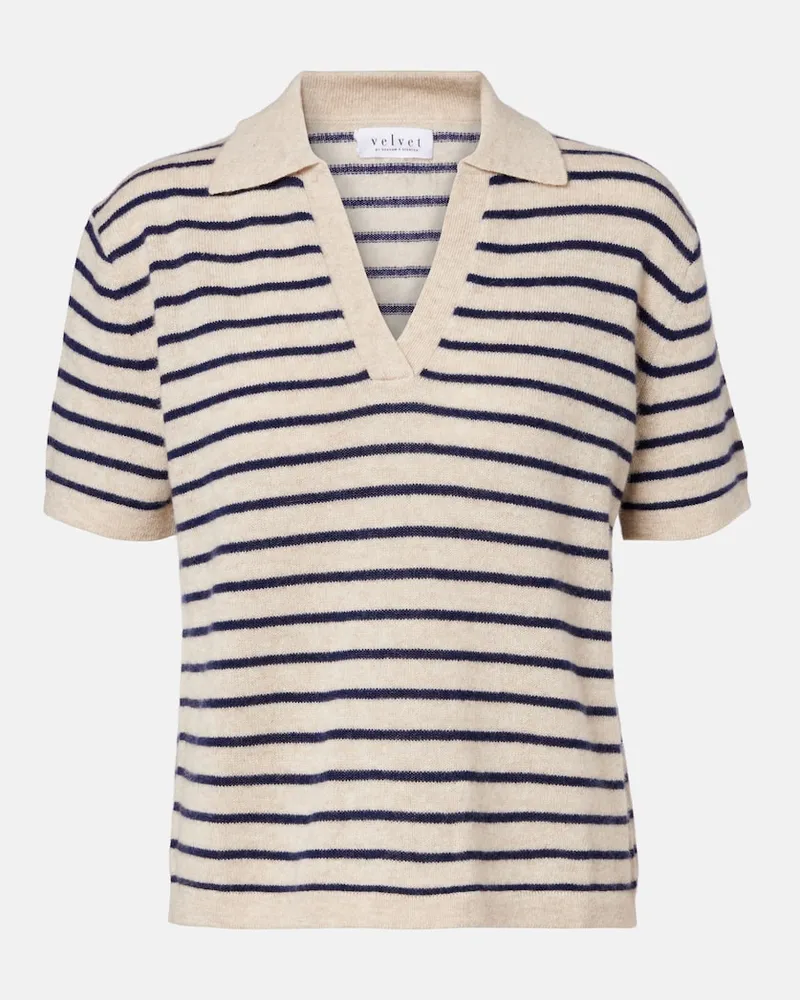 Velvet Polopullover aus Kaschmir Beige