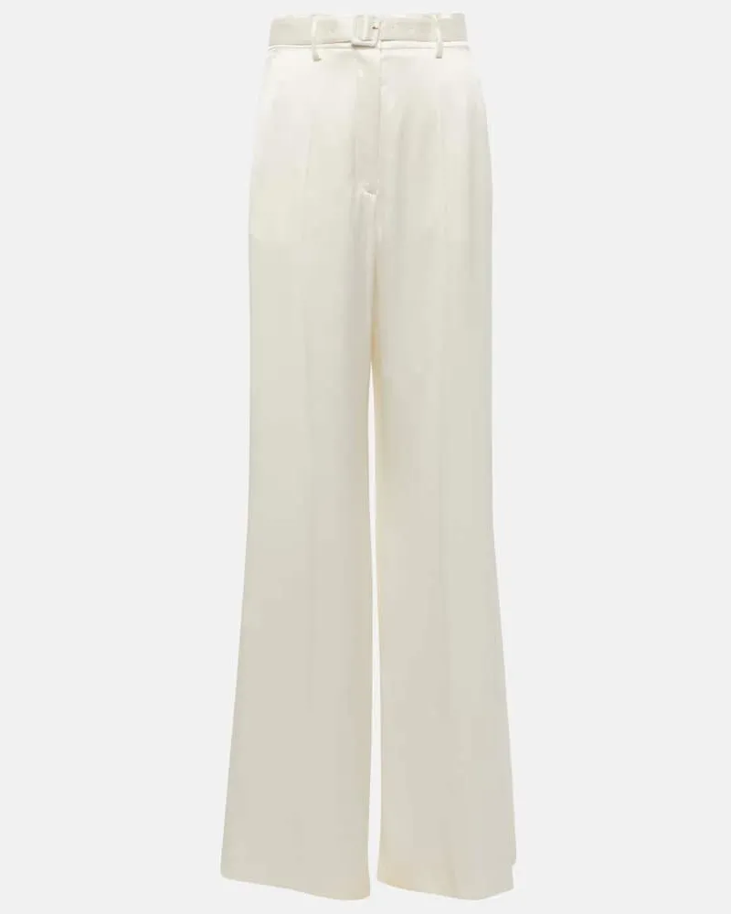 Gabriela Hearst High-Rise-Hose Mabon aus Seide Weiß