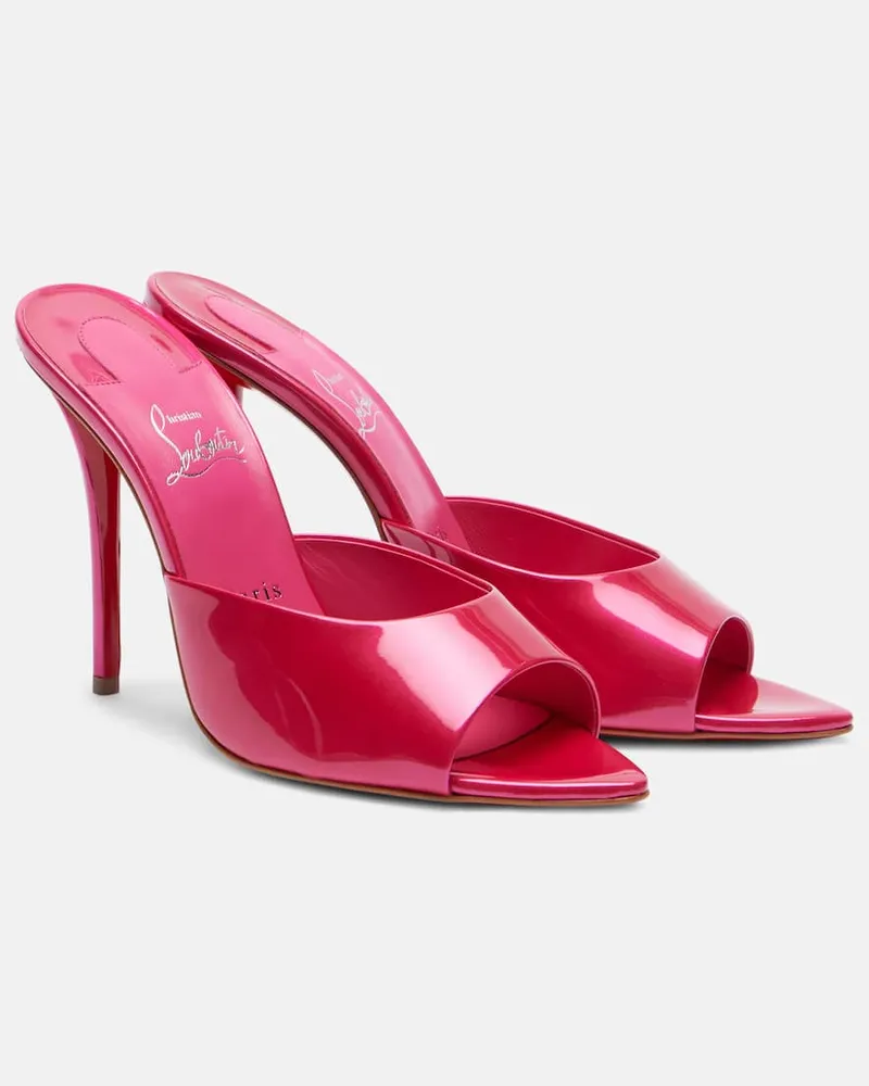 Christian Louboutin Pantoletten Miss Z 100 aus Lackleder Pink