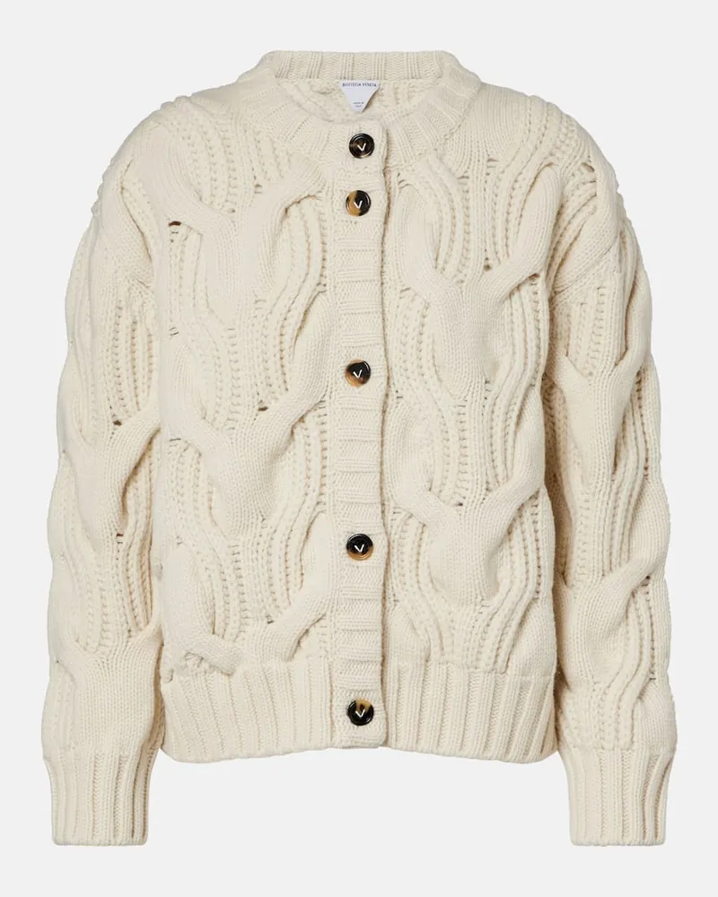 Bottega Veneta Cardigan aus Wolle Weiß