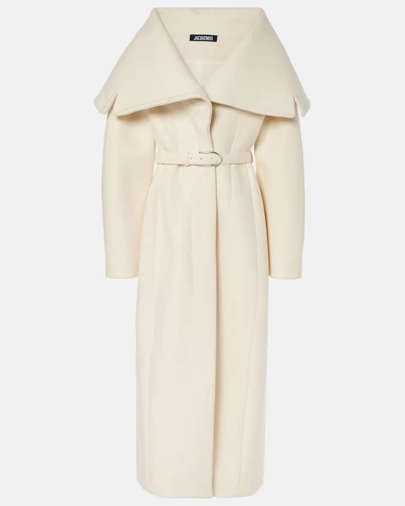 Jacquemus Mantel Le Manteau Caruso aus Wolle Weiss