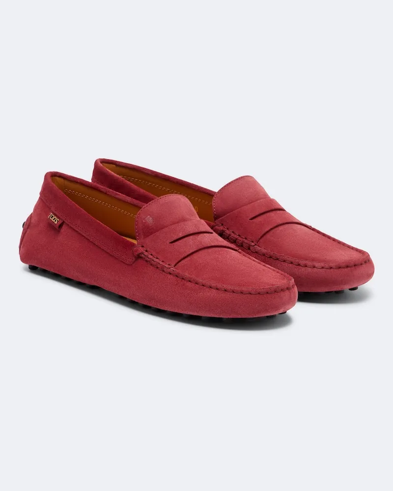 TOD'S Mokassins Gommino aus Veloursleder Rot