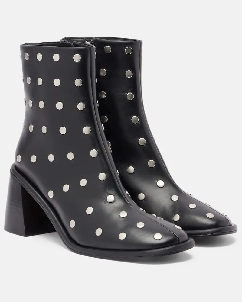 SOULIERS MARTINEZ Verzierte Ankle Boots Kima 80 aus Leder Schwarz