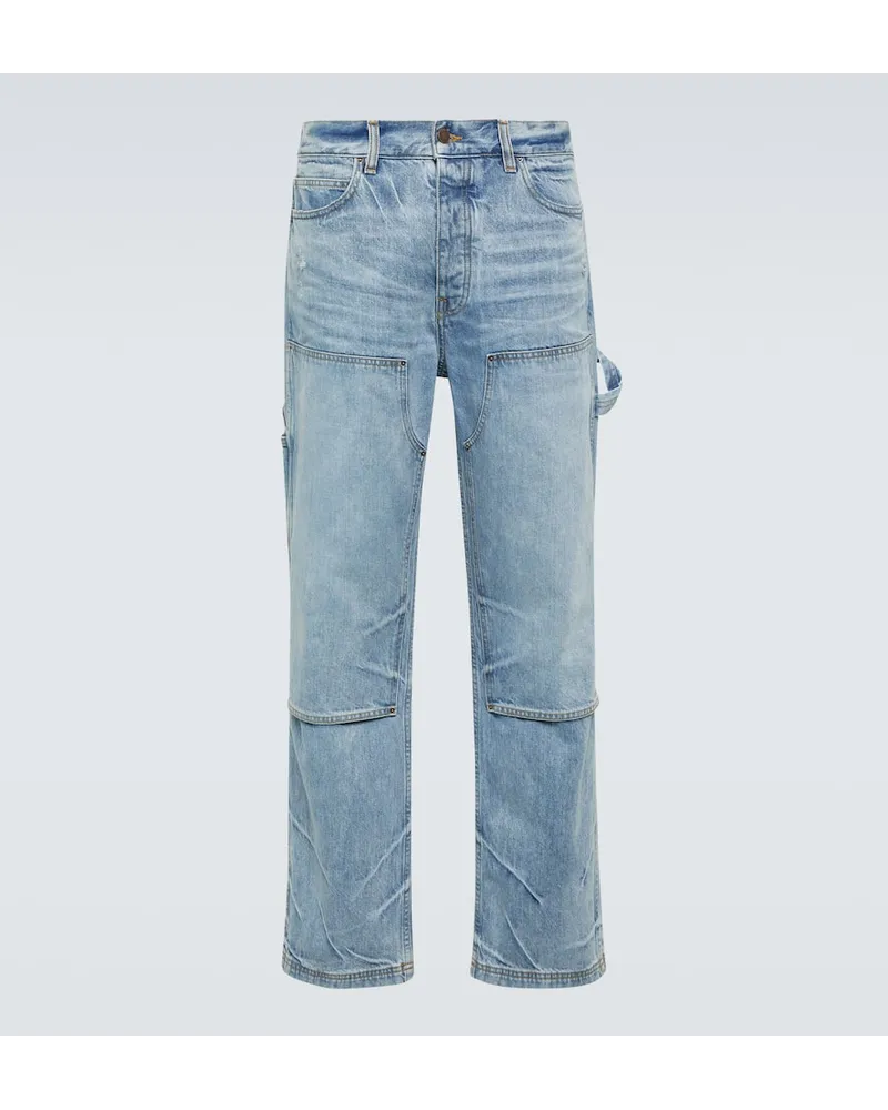 Amiri Mid-Rise Straight Jeans Blau