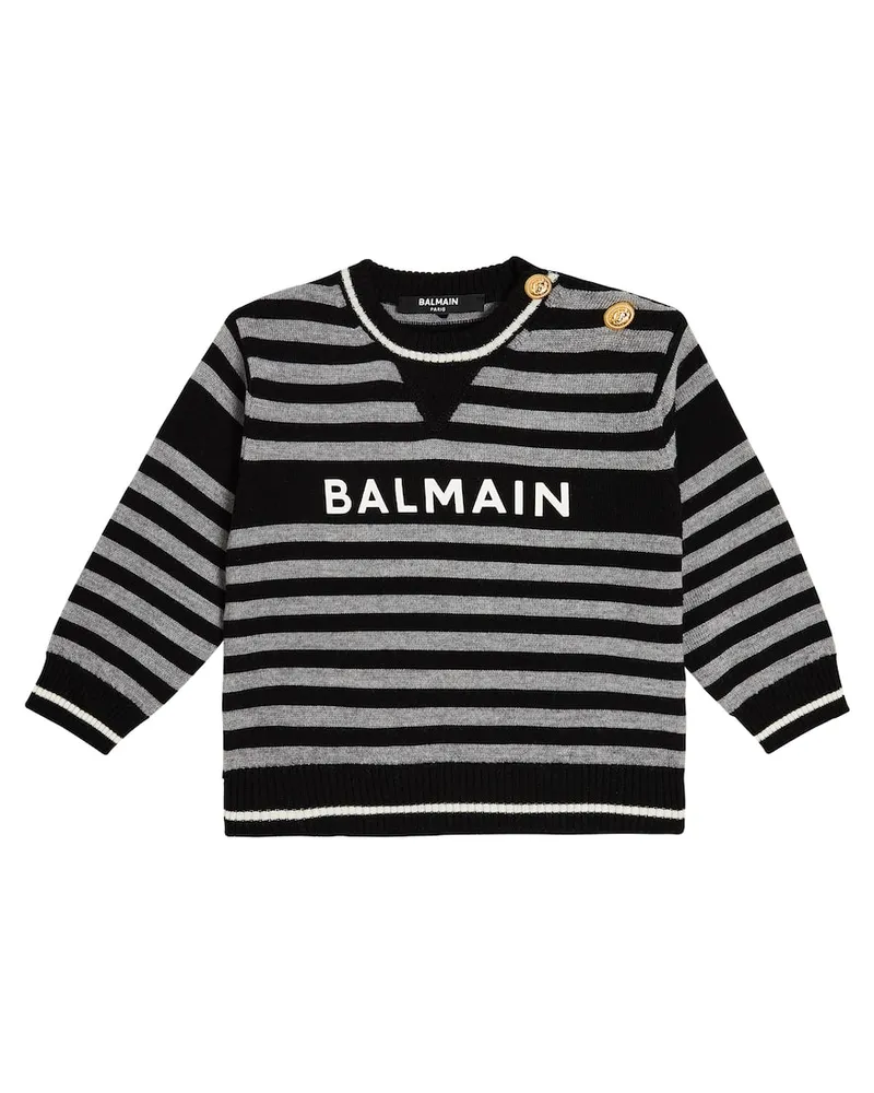 Balmain Baby Pullover aus Wolle Weiß