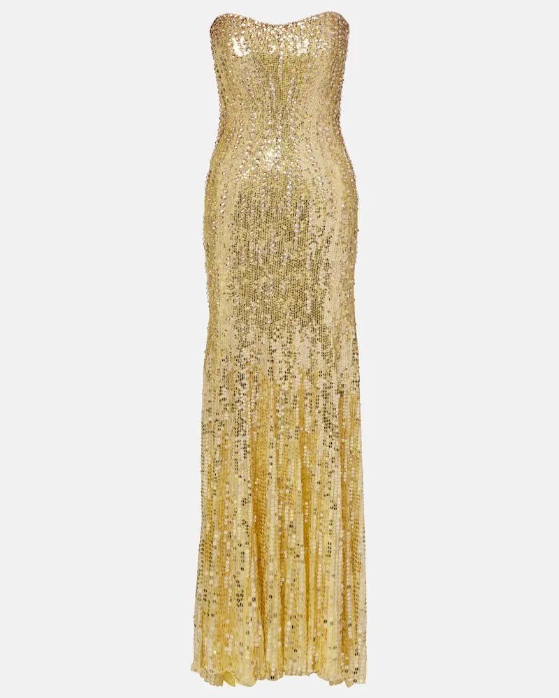 Jenny Packham Robe Sarai mit Pailletten Gold