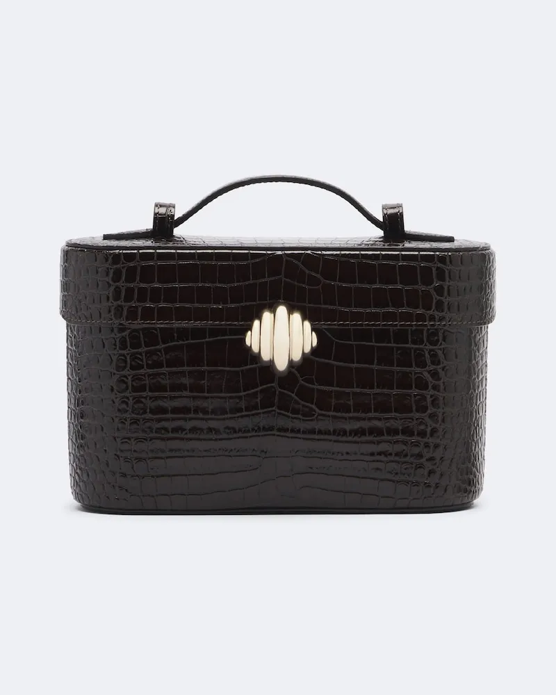Aquazzura Schultertasche Belgravia Small aus Leder Braun