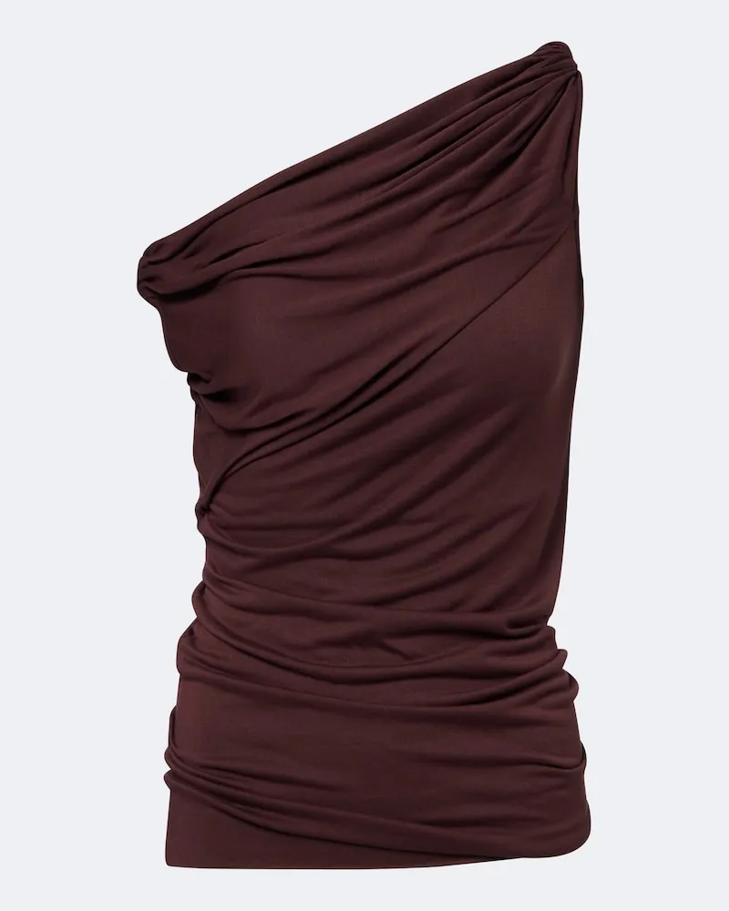 Rick Owens Lilies One-Shoulder Top Laeti aus Jersey Burgunderrot