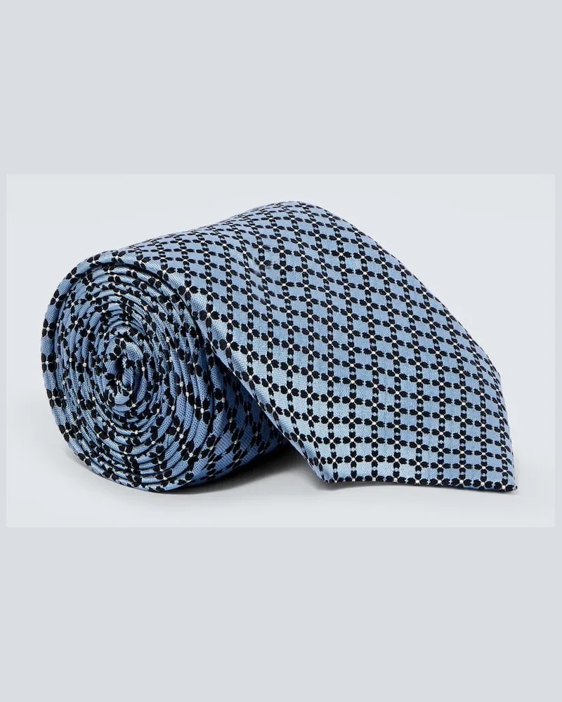 Ermenegildo Zegna Krawatte aus Seiden-Jacquard Blau