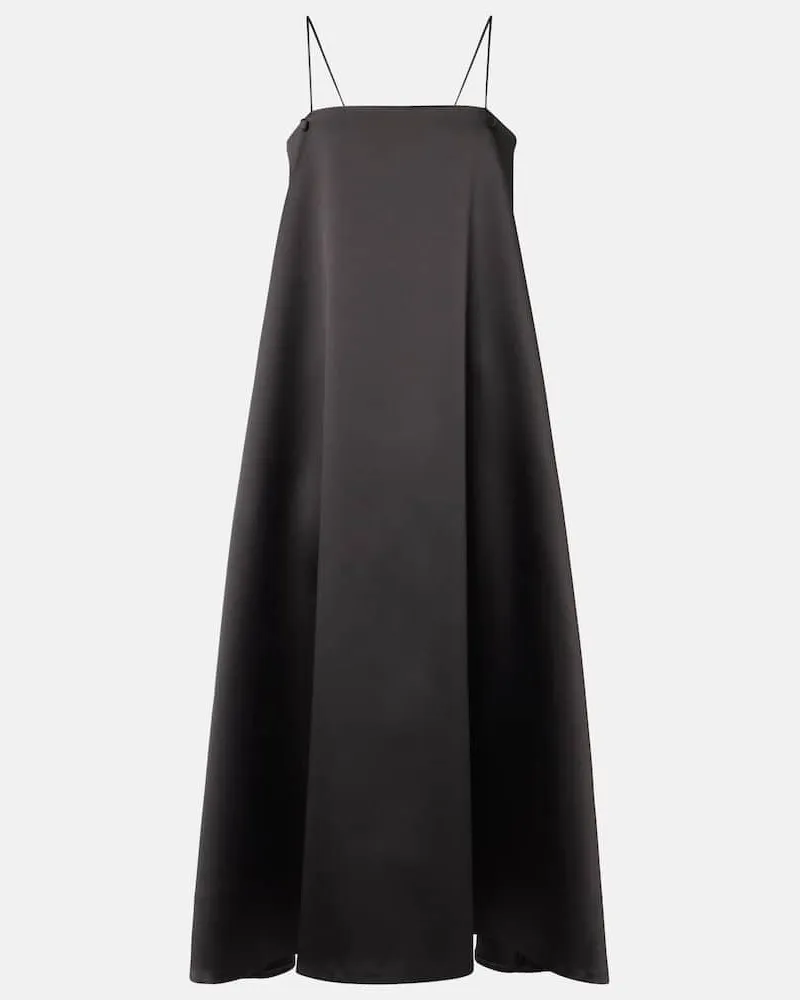 Róhe Róhe Maxikleid aus Satin Schwarz