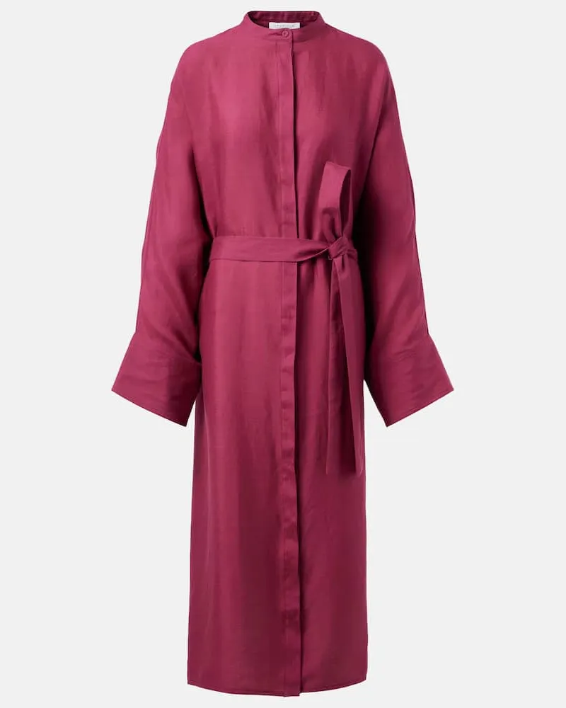 Gabriela Hearst Hemdblusenkleid Tilda aus Leinen Pink