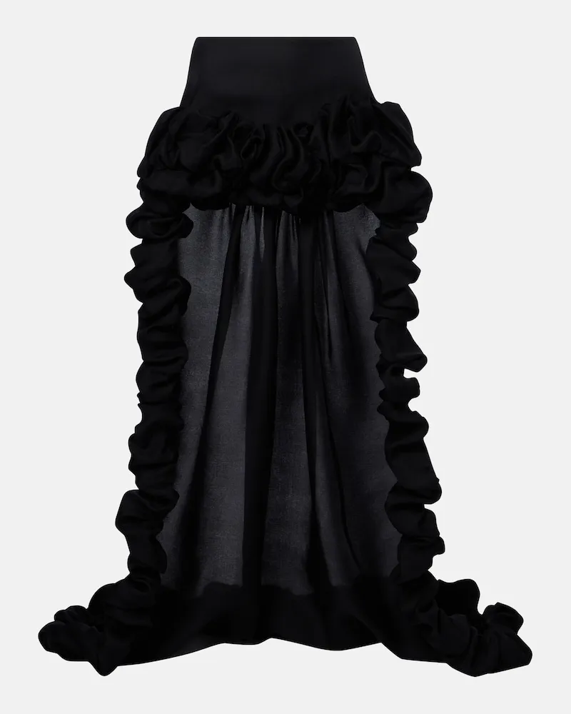 Saint Laurent Minirock aus Seide Schwarz