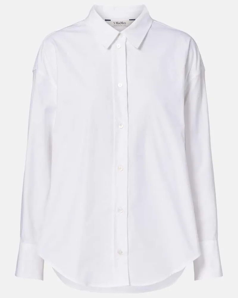 Max Mara Hemd Adele aus Baumwollpopeline Weiß