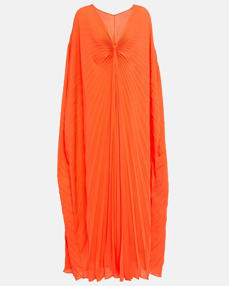 Valentino Garavani Midikleid aus Seide Orange