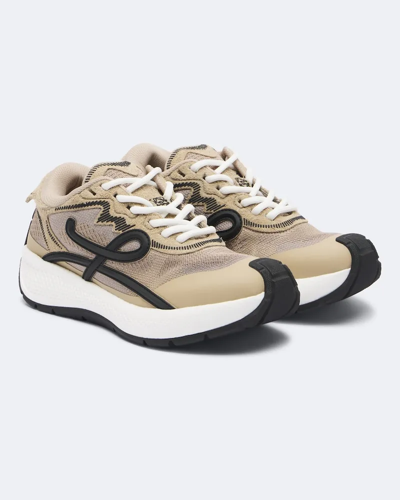 Loewe Sneakers Pogo mit Veloursleder und Mesh Beige