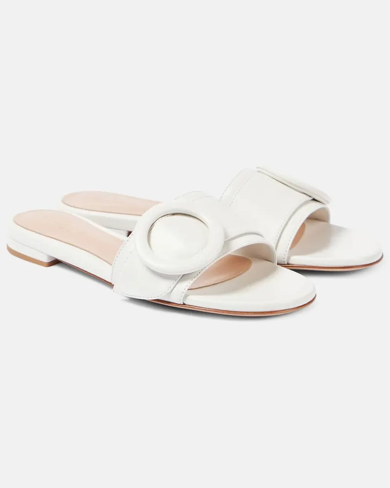 Gianvito Rossi Pantoletten aus Leder Weiß