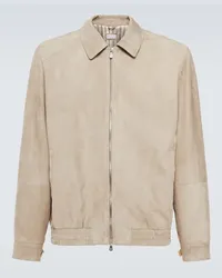 Brunello Cucinelli Blouson aus Veloursleder Beige