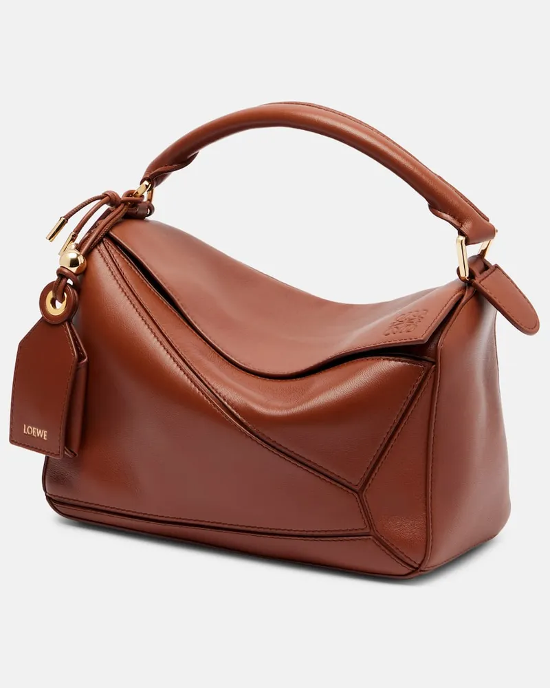 Loewe Tote Bag Featherlight Puzzle Small aus Leder Braun