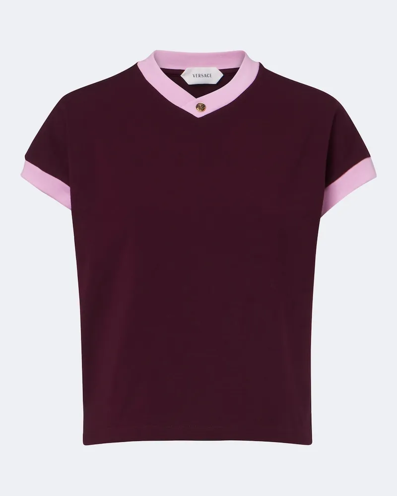 Versace T-Shirt La Medusa aus Jersey Rosa
